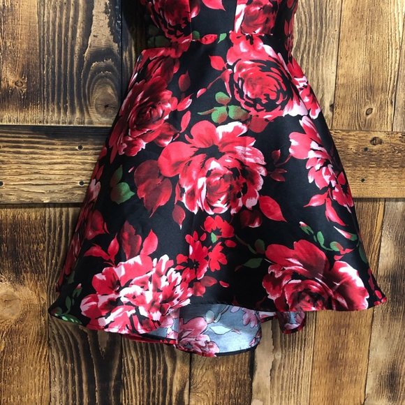 B. Smart - Floral Print Mini Homecoming Dress - 3 - Picture 3 of 11